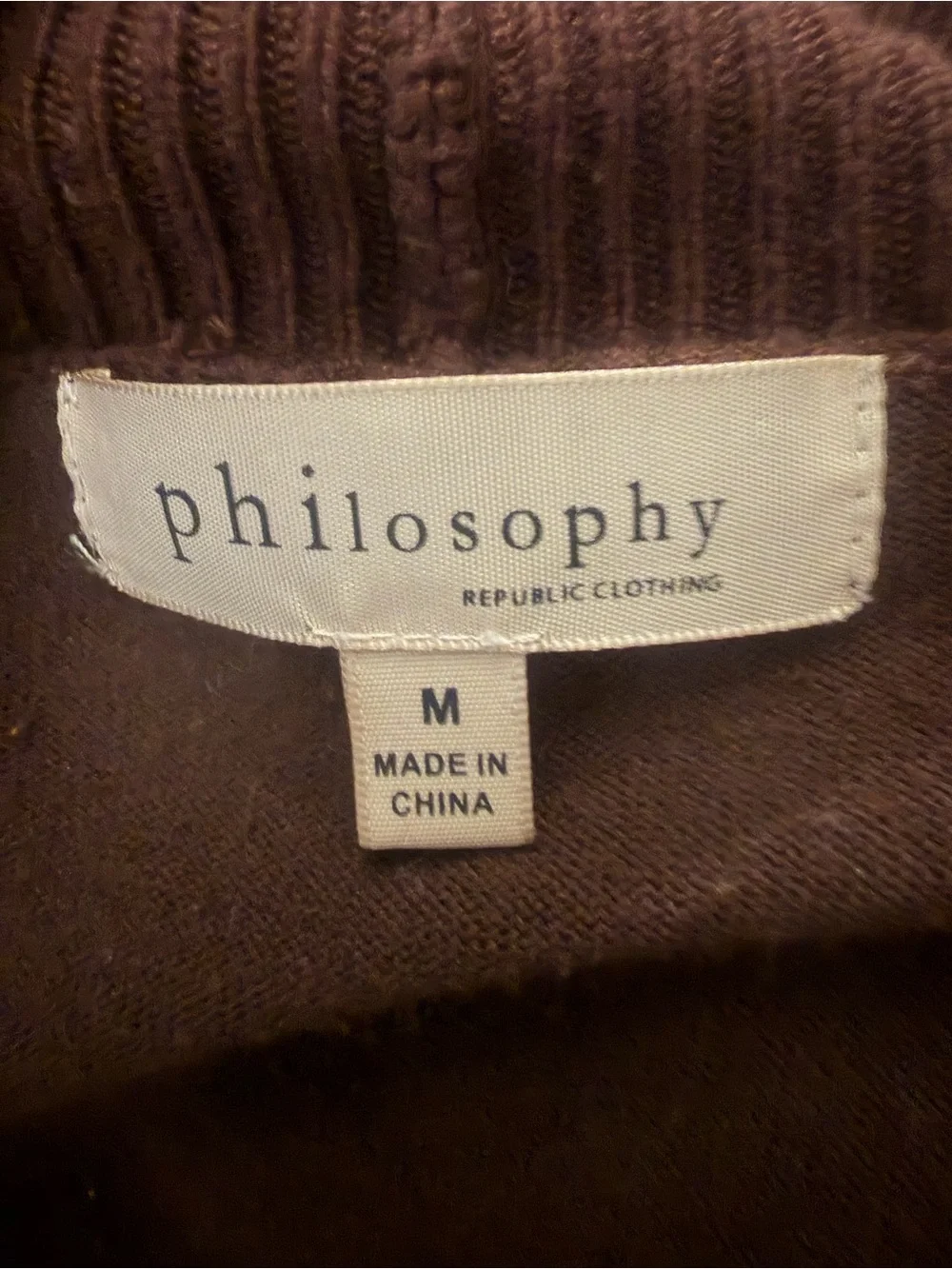 Philosophy Chocolate Brown Open-Front Zip-Pocket Cardigan Medium